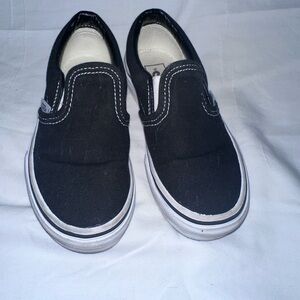 Vans Kids Sz 12 Classic Casual Slip On Off The Wall Sneakers Shoes Black